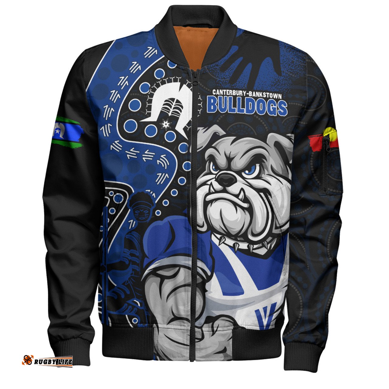 Amazing Aussie Canterbury Bankstown Bulldogs NAIDOC Indigenous Warrior Spirit Bomber Jacket