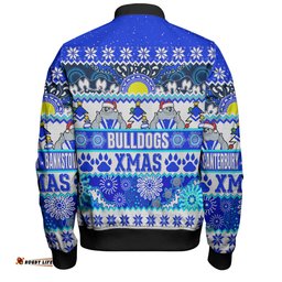 Amazing Aussie Canterbury Bankstown Bulldogs Christmas Aboriginal Custom Indigenous Knitted Ugly Xmas Style Bomber Jacket