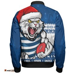 Amazing Aussie Geelong Cats Merry Christmas Down Under Footy Power Style Bomber Jacket