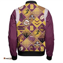 Amazing Aussie Brisbane Broncos Argyle Patterns Style Tough Fan Rugby For Life Bomber Jacket