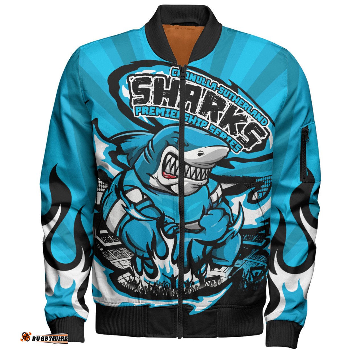Amazing Aussie Cronulla Sutherland Sharks Premiership Series Sports Gear Bomber Jacket