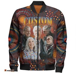 Amazing Aussie Australia Christmas Custom Personalised Aboriginal Inspired Patterns Bomber Jacket