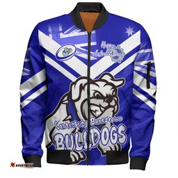 Amazing Aussie Canterbury Bankstown Bulldogs Happy Australia Day We Are One And Free Bomber Jacket