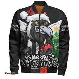 Amazing Aussie Collingwood Santa Scoring Touchdown On Christmas Game Day Bomber Jacket