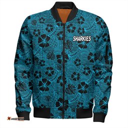 Amazing Aussie Cronulla Sutherland Sharks Scream With Tropical Patterns Bomber Jacket