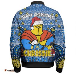 Amazing Aussie Gold Coast Titans Christmas Custom Christmas Knit Patterns Vintage Jersey Ugly Bomber Jacket