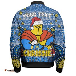 Amazing Aussie Gold Coast Titans Christmas Custom Christmas Knit Patterns Vintage Jersey Ugly Bomber Jacket