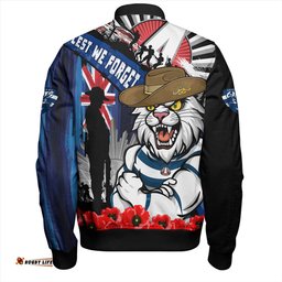 Amazing Aussie Geelong Cats Anzac Day Honor United In Spirit Bomber Jacket