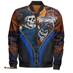 Amazing Aussie Carlton Halloween Night Reaper Bomber Jacket