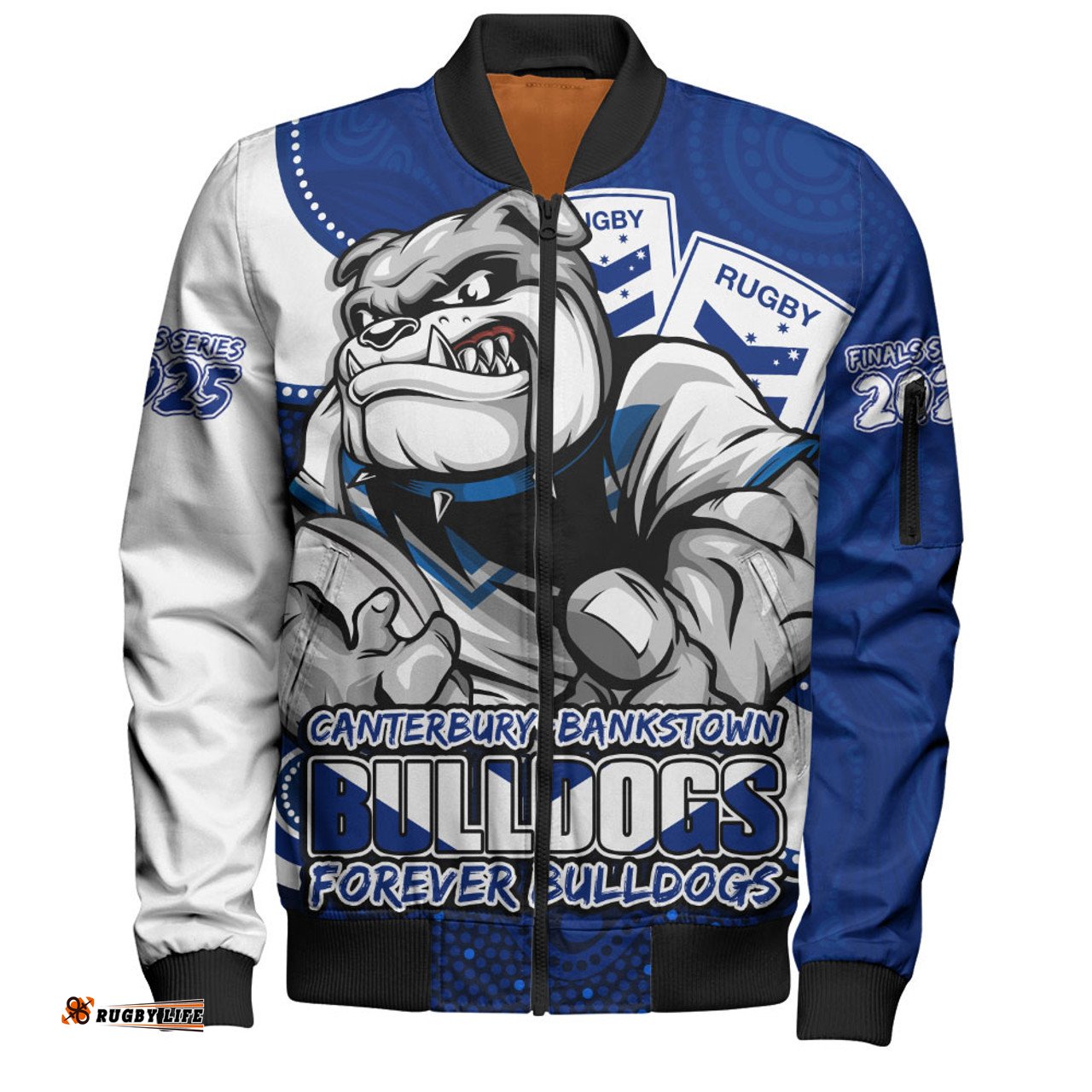 Amazing Aussie Canterbury Bankstown Bulldogs Battle For Glory Rugby Finals Edition Bomber Jacket