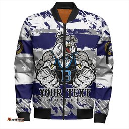 Amazing Aussie Canterbury Bankstown Bulldogs Theme Song Inspired Bomber Jacket