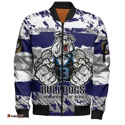 Amazing Aussie Canterbury Bankstown Bulldogs Theme Song Inspired Bomber Jacket