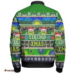 Amazing Aussie Canberra Raiders Christmas Aboriginal Custom Indigenous Knitted Ugly Xmas Style Bomber Jacket