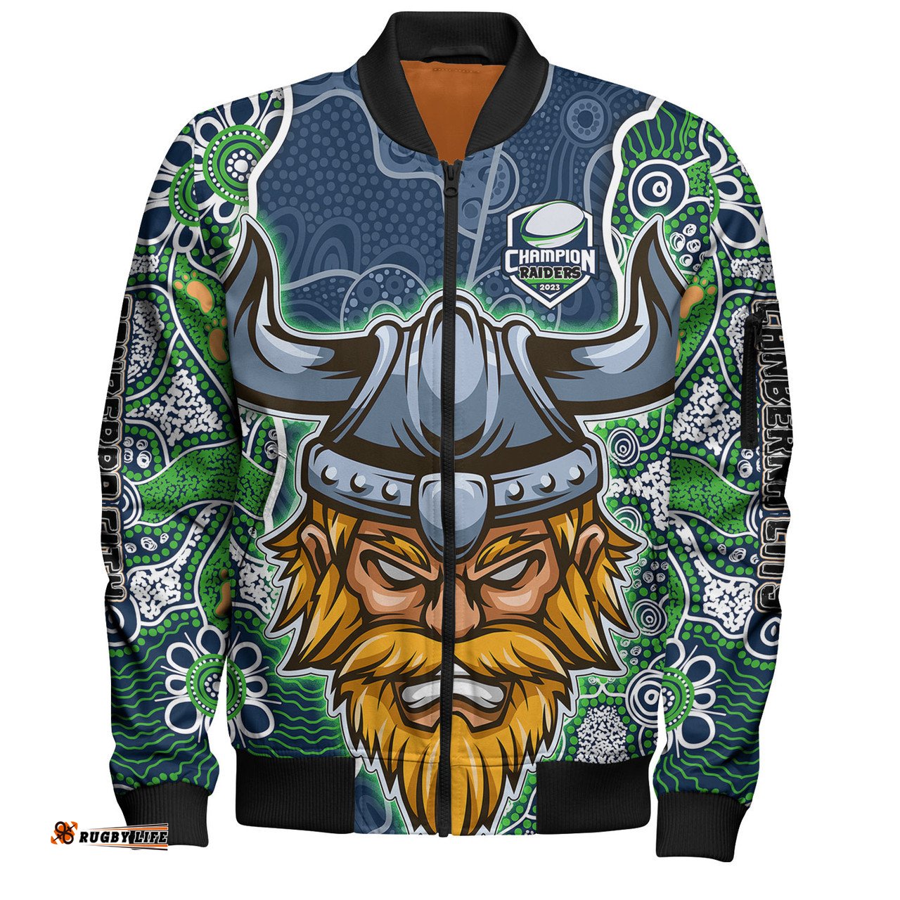 Amazing Aussie Canberra Raiders Grand Final Custom Custom Raiders Contemporary Style Of Aboriginal Painting Bomber Jacket