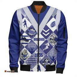 Amazing Aussie Canterbury Bankstown Bulldogs Argyle Patterns Style Tough Fan Rugby For Life Bomber Jacket