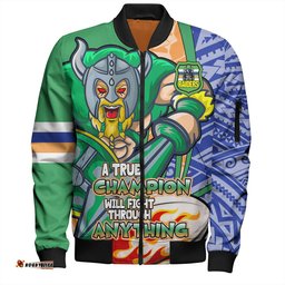 Amazing Aussie Canberra Raiders Grand Final A True Champion Will Fight Through Anything With Polynesian Patterns Bomber Jacket