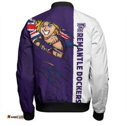 Amazing Aussie Fremantle Burning Passion Of Power Scratch Style Bomber Jacket