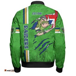 Amazing Aussie Canberra Raiders Happy Australia Day Flag Scratch Style Bomber Jacket