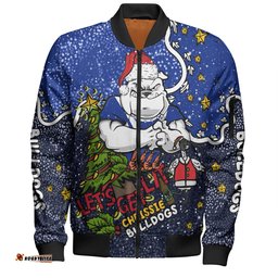 Amazing Aussie Canterbury Bankstown Bulldogs Christmas Custom Let's Get Lit Chrisse Pressie Bomber Jacket