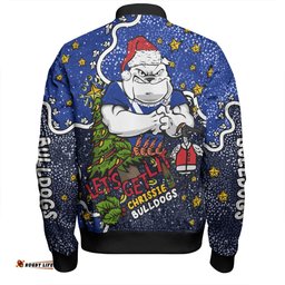 Amazing Aussie Canterbury Bankstown Bulldogs Christmas Custom Let's Get Lit Chrisse Pressie Bomber Jacket