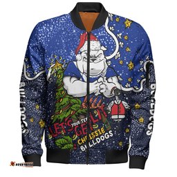 Amazing Aussie Canterbury Bankstown Bulldogs Christmas Custom Let's Get Lit Chrisse Pressie Bomber Jacket