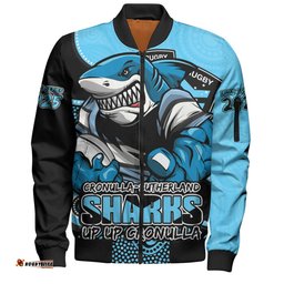 Amazing Aussie Cronulla Sutherland Sharks Battle For Glory Rugby Finals Edition Bomber Jacket