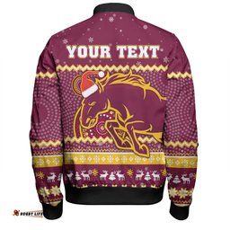 Amazing Aussie Brisbane Broncos Christmas Custom Ugly Xmas And Aboriginal Patterns For Die Hard Fan Bomber Jacket