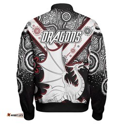 Amazing Aussie Australia Illawarra and St George Custom Aboriginal Inspired Dragon Bomber Jacket
