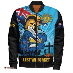 Amazing Aussie Gold Coast Titans Fearless ANZAC Defender Bomber Jacket