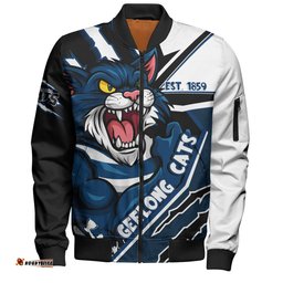 Amazing Aussie Geelong Cats Battlefield Glory Gear Bomber Jacket