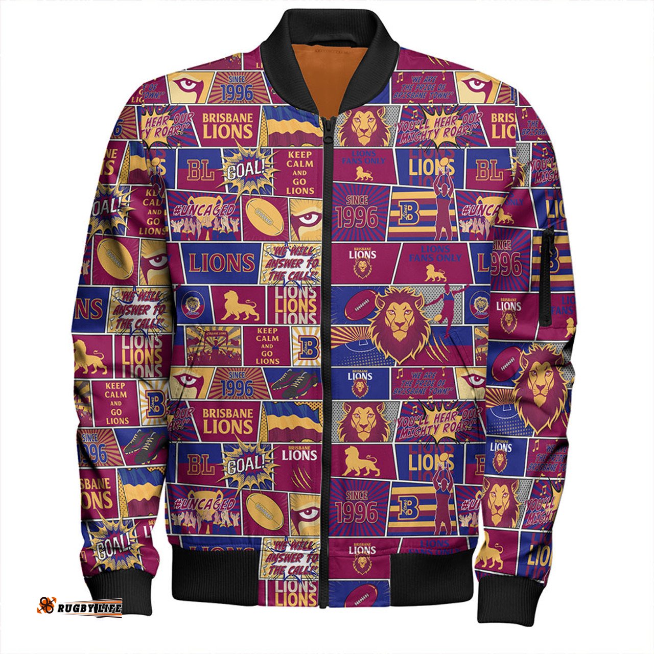 Amazing Aussie Brisbane Lions Legacy Of The Pride Comic Style Bomber Jacket
