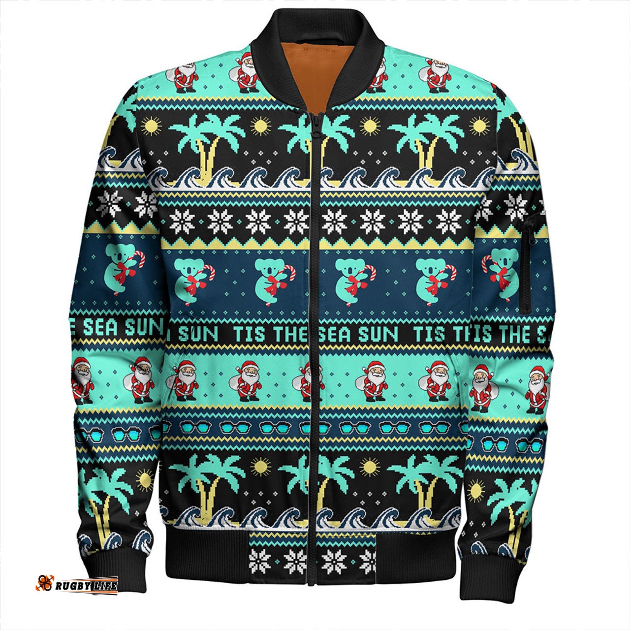 Amazing Aussie Australia Sunny Christmas By The Sea Bomber Jacket
