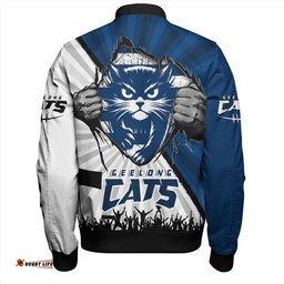 Amazing Aussie Geelong Cats Breaking Through Fan Design Bomber Jacket
