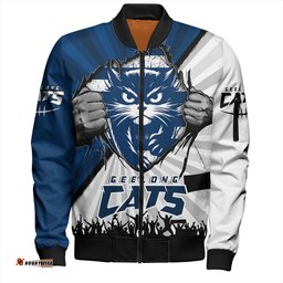 Amazing Aussie Geelong Cats Breaking Through Fan Design Bomber Jacket