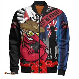 Amazing Aussie Essendon Anzac Day Honor United In Spirit Bomber Jacket