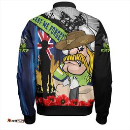 Amazing Aussie Canberra Raiders United In Spirit Anzac Day Tribute Bomber Jacket