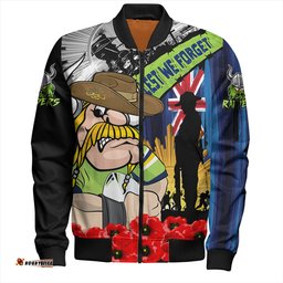 Amazing Aussie Canberra Raiders United In Spirit Anzac Day Tribute Bomber Jacket