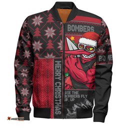 Amazing Aussie Essendon Merry Christmas Knit Style Festive Spirit Bomber Jacket