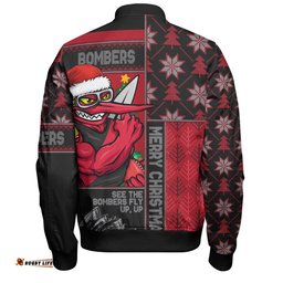 Amazing Aussie Essendon Merry Christmas Knit Style Festive Spirit Bomber Jacket
