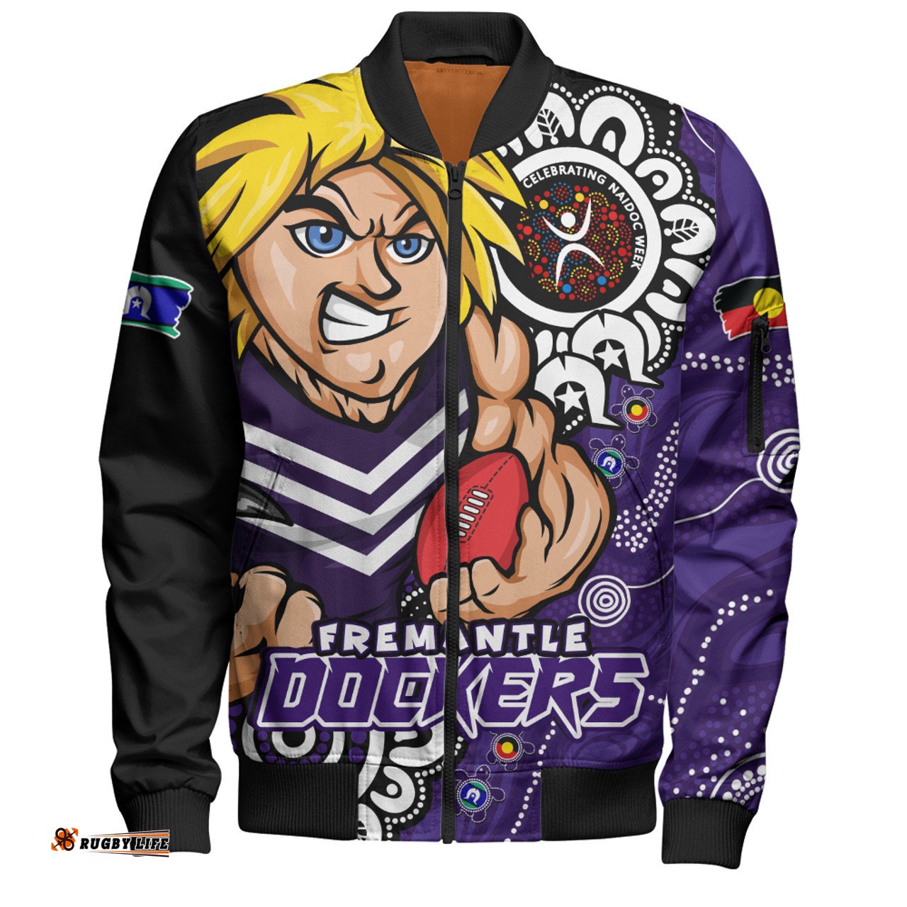 Amazing Aussie Fremantle Power Through Generations NAIDOC Edition Bomber Jacket