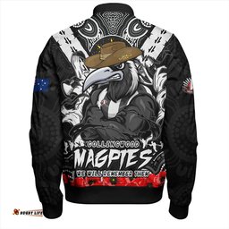 Amazing Aussie Collingwood Ripped Legacy Of The Game The ANZAC Spirit Lives On Bomber Jacket