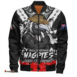 Amazing Aussie Collingwood Ripped Legacy Of The Game The ANZAC Spirit Lives On Bomber Jacket