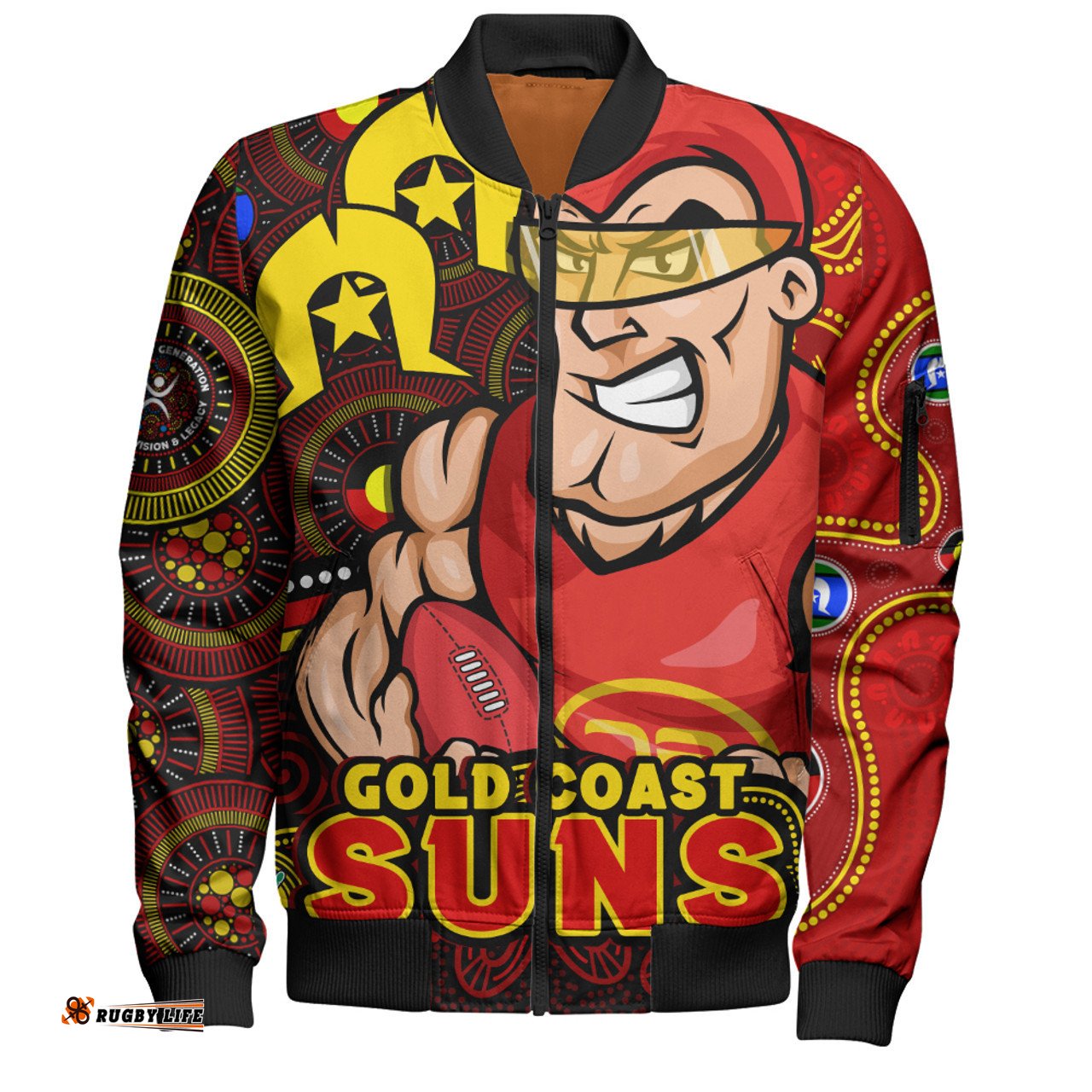 Amazing Aussie Gold Coast SUNS NAIDOC Spirit Of Country Bomber Jacket