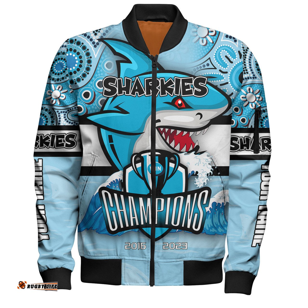 Amazing Aussie Cronulla Sutherland Sharks Custom Talent Win Games But Teamwork And Intelligence Win Championships With Aboriginal Style Bomber Jacket