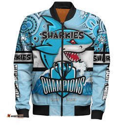 Amazing Aussie Cronulla Sutherland Sharks Custom Talent Win Games But Teamwork And Intelligence Win Championships With Aboriginal Style Bomber Jacket