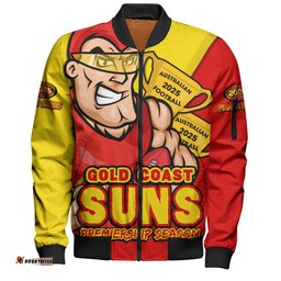 Amazing Aussie Gold Coast SUNS Australian Football Finals Premiership Spirit Bomber Jacket