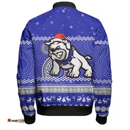 Amazing Aussie Canterbury Bankstown Bulldogs Christmas Custom Ugly Xmas And Aboriginal Patterns For Die Hard Fan Bomber Jacket