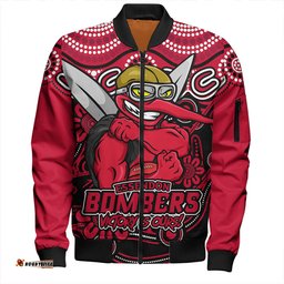 Amazing Aussie Essendon Aboriginal Inspired Tough Fan Football For Life Bomber Jacket