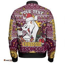 Amazing Aussie Brisbane Broncos Christmas Custom Christmas Knit Patterns Vintage Jersey Ugly Bomber Jacket
