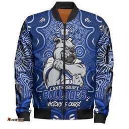 Amazing Aussie Canterbury Bankstown Bulldogs Aboriginal Pattern Inspired Victory Is Ours Bomber Jacket
